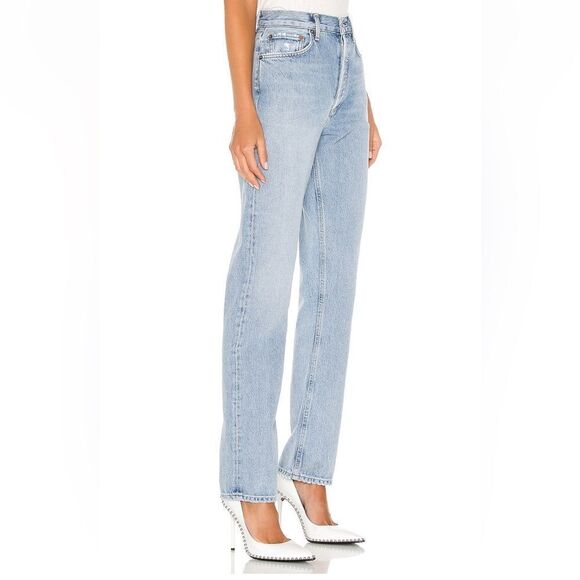 AGOLDE Lana High Waist Straight Leg jeans in Riptide Light Wash - Picture 5 of 14